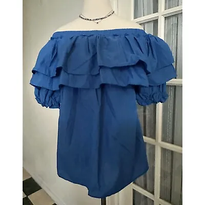 Mexican Ruffled Peasant Style OTS Blouse NEW XL • $26.99