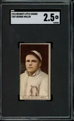 1912 T207 Recruit George Mullin Detroit No D On Cap SGC 2.5 GD+ LOOK! SV • $115