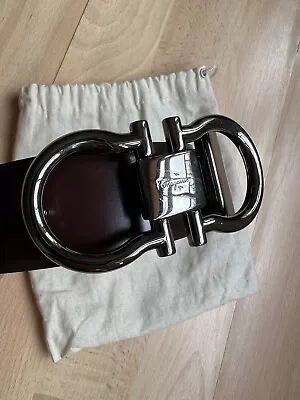 £150 • Buy Salvatore Ferragamo Reversible Belt Brown/black With Silver Buckle