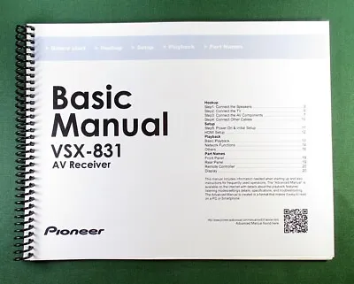 Pioneer VSX-831 Basic Instruction Manual: 24 Pages & Protective Covers • $33.54