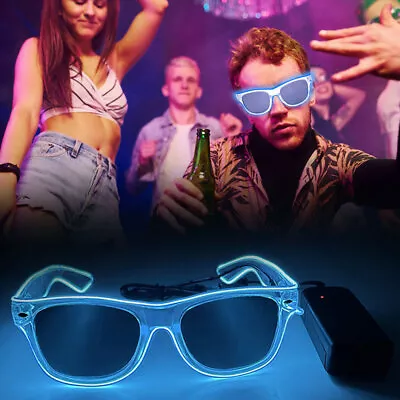 Glow LED Glasses Light Up Shades Flashing Rave Festival Party Neon Wire Blink • $9.66