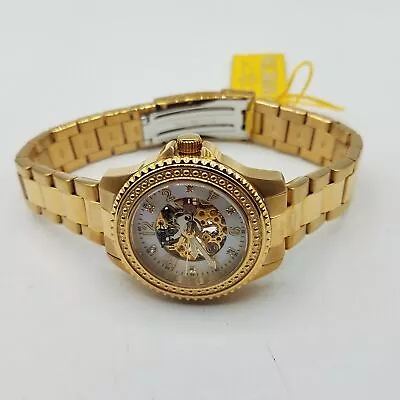 Invicta Angel Stainless Steel Gold Tone Automatic Movement Watch Runs • $17
