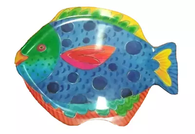 Maret Melamine Fish Serving Platter Tray Melmac Colorful Tropical Beachware 17  • $19.50