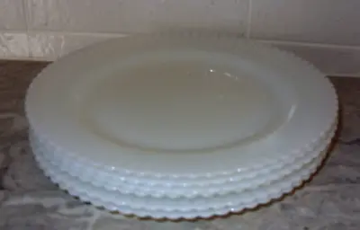 MacBeth Evans Petalware Monax White Milk Glass Dinner Plates 9  - Set Of 6 VGC • $29.99