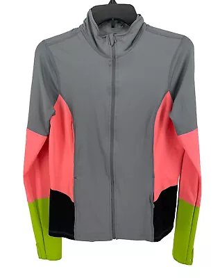 SPANX Women's Mod Bod Gray Colorblock Shaping Athletic Jacket Size Medium • $38.25