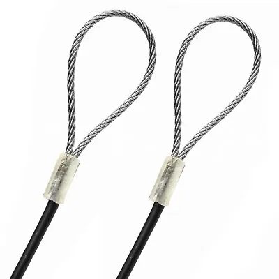 1ft-75ft 1/8  VINYL COATED STEEL CABLE WITH LOOP ENDS 1/16  CORE BLACK WHITE RED • $12