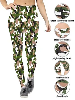 Ladies Full Length Stretchy Printed Leggings Gym Yoga Sports Skinny Casual Pants • £6.99
