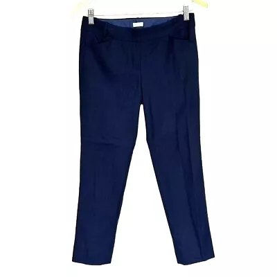 J Crew Factory Pants Womens 2 Petite Stretch Wool Blend Ankle Pants Navy • $19