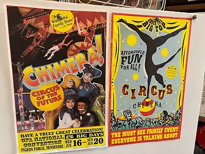 Vintage Two Circus Chimera Posters 11 X17  Circus Of The Future/pidgeon Forge • $8.77