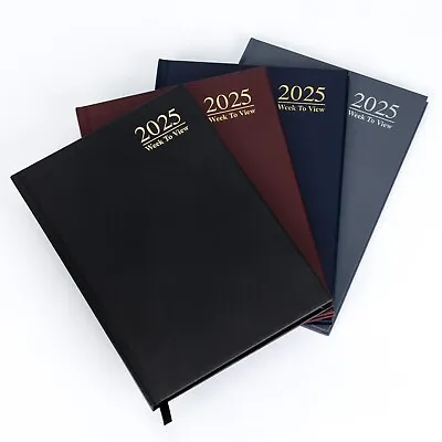 2025 A5 Week To View Diary Full Year Planner Organiser Hardback Cover • £3.99