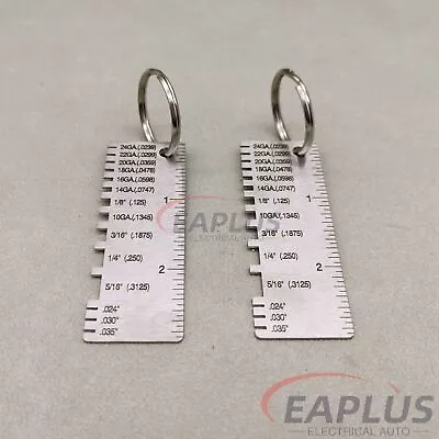 2x Sheet Metal Gauge Thickness Gage Measuring Tool Wire Gauge Stainless Steel • $7.55