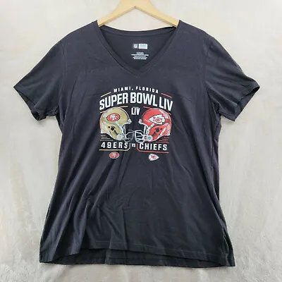 NFL Team Womens Size XL Gray Cotton Blend S/S Miami Super Bowl V-Neck T-Shirt • $11.99