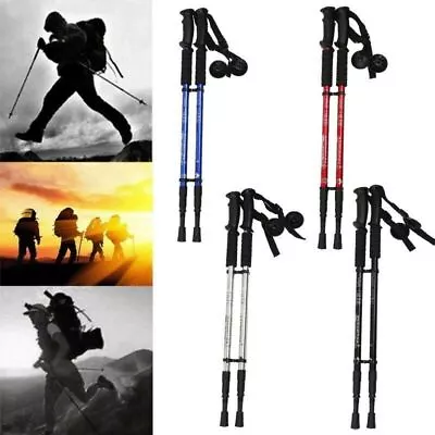Pack Of 2 Walking Poles - Folding Walking Stick For Hiking Camping & Backpackin • £10.99