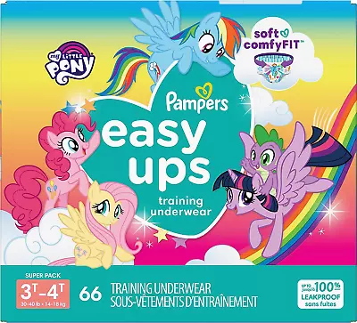 Pampers Easy Ups Girls My Little Pony Disposable Training Underwear - 3T-4T - • $41.87