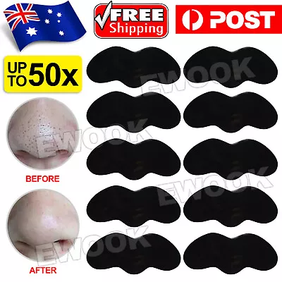 $6.95 • Buy 50x Blackhead Remover Strips Face Cleansing Deep Pore Peel Off Sticker Acne Mask