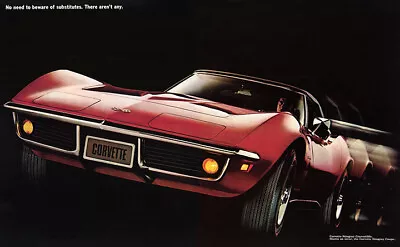 1969 Chevrolet Corvette Stingray Convertible Car Race Advertising Vintage Poster • $18