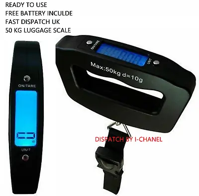 £5.98 • Buy 50kg Digital Luggage Scale Portable Weighing Weight Suitcase Travel Scale Strap