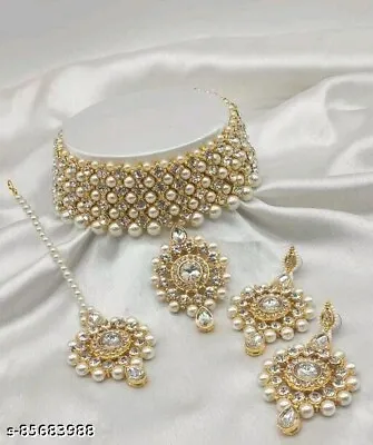 $14.99 • Buy Indian Bollywood Style Fashion Women Gold Plated Bridal Jewelry Necklace Set