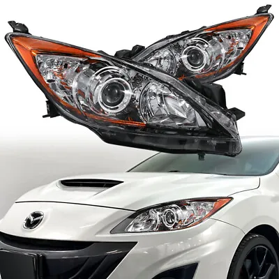 2PCS Headlights Assembly For 2010 2011 2012 2013 Mazda 3 Sport Chrome Housing • $105.96