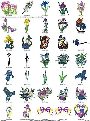 596 SPRING FLOWERS IRIS TULIP + MORE Embroidery Machine Designs Patterns PES • $7.95