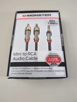 Monster 6-FT Mini To RCA Audio Cable • $9.99