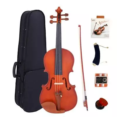 Glarry 3/4 Matte Maplewood Natural Acoustic Violin Fiddle W/Case Row Rosin Tuner • $49.99