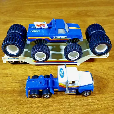 Hot Wheels Vintage Mini Bigfoot Champions Monster Big Rig Blue Ford Truck 1992 • $194.97