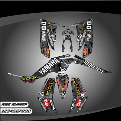 $160 • Buy Yamaha Raptor 350 Graphics Kit 2004 2006 2009 To 2014 Decals Stickers Atv Utv