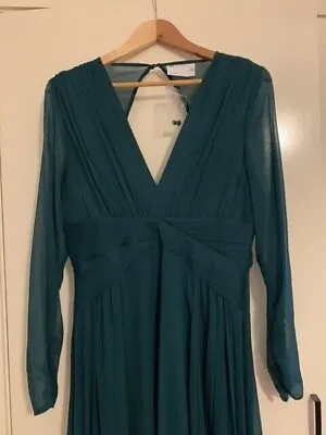 $25 • Buy BNWT Asos Maxi Dress Formal V-Neck Emerald Green Size 14