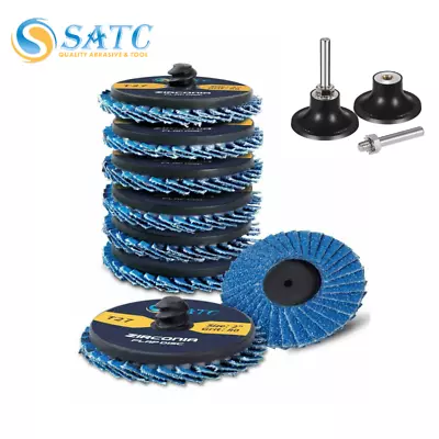 10PC Quick Change 2 Inch Roll Lock Flap Sanding Disc 40-120 Grit For Die Grinder • $12.59