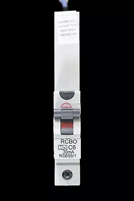 WYLEX 6 AMP CURVE C 10kA 30mA RCBO TYPE A NSBS6/1 • £23.99