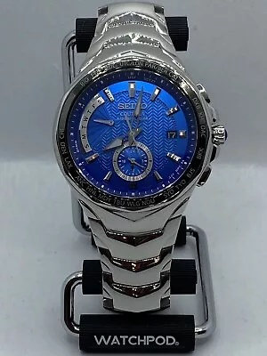 Seiko Men's Coutura Radio Sync Solar SSG019 WORLD TIME SS EXCELLENT CONDITION! • $245