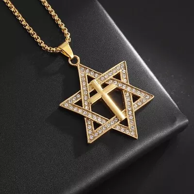 Shining Zircon Star Of David Necklace For Men And Women • $9.99