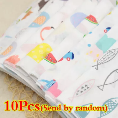 10 X Baby Gauze Muslin Square Newborn 100% Cotton Bath Wash Soft Handkerchief D • £4.45