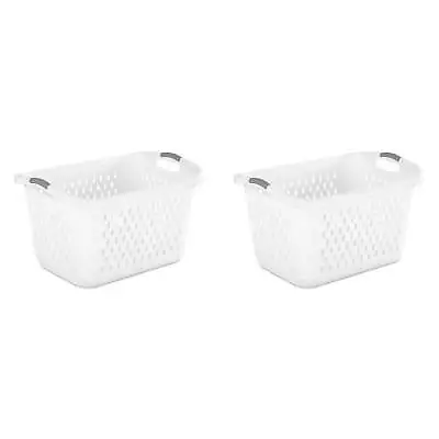 Sterilite 2.7 Bushel Jumbo Plastic Laundry Baskets White 2 Pack • $26.90