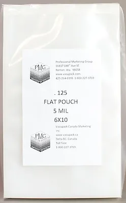 $28.78 • Buy 5 Mil 6x10 125ct Commercial Flat Chamber Bag Sous Vide Vacuum Sealing VacMaster 