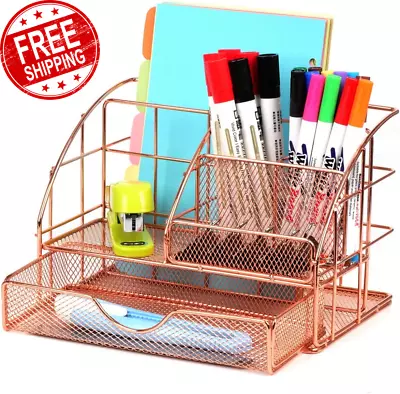 Pen Holder Metal Desk Organiser Desk Tidy Storage Organisation Desktop Organiser • $29.95