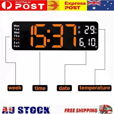 Digital Big Large Jumbo LED Wall Desk Clock Display With Temperature Calendars • $29.99