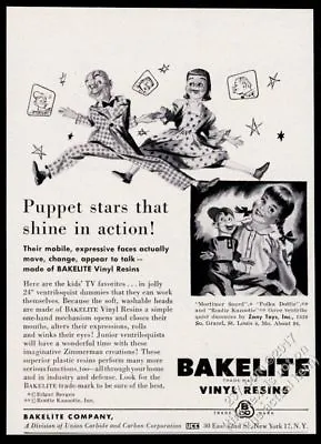 1953 Zany Mortimer Snerd Polka Dottie Ventriloquist Dummy Pix Bakelite Print Ad • $29.97