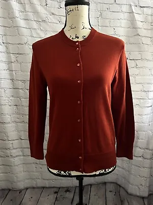 NWT J. Crew Cotton Blend Jackie Cardigan Sweater In Burgundy Size Medium • $39.99