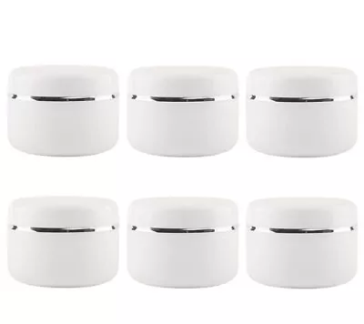 White Plastic Jar With Dome Lid 8 Oz (250g) Refillable Make-up Cosmetic Jars ... • $18.08