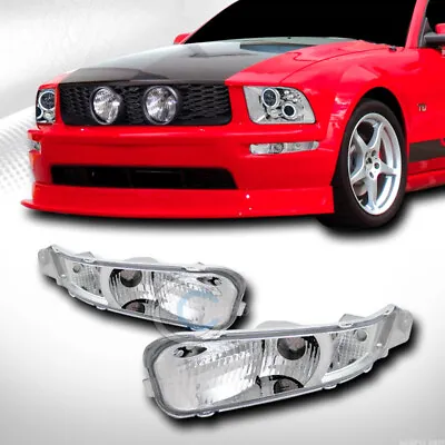 Euro Chrome Front Signal Parking Bumper Lights Lamps K2 For 05-09 Ford Mustang • $53.95