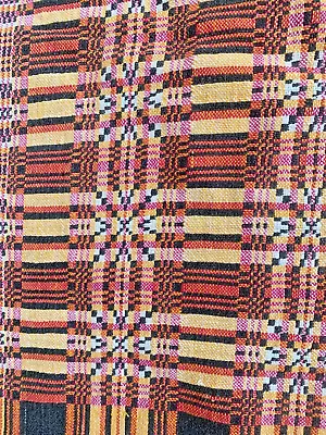 Welsh Blanket Look  Tapestry Double Sided Woven Fabric Remnant-44 W/69 L • £10