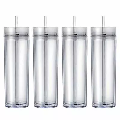$27.24 • Buy Maars Drinkware Double Wall Insulated Skinny Acrylic Tumblers With Straw And ...