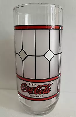 Vintage Coca Cola Drinking Glass Tumbler Red Frosted Stained Window Coke Glasses • $9.99