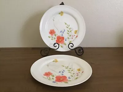 Mikasa Just Flowers Bone China A4-182 Lot Of 2 Dinner Plates 10.5/8” • $19.99