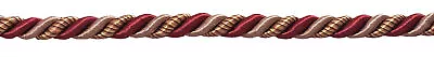 Burgundy Taupe Gold 5/16  Decorative Rope Cord Cranberry Harvest [By The Yard] • $2.29