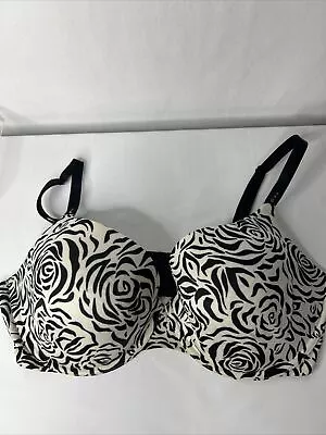 Victoria's Secret 38DD Biofit Demi Uplift Bra Underwired Padded Black-and-white • $15