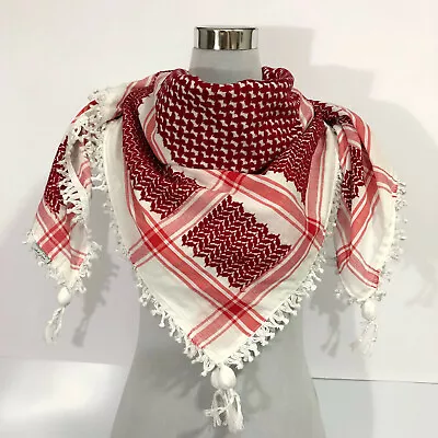 Shemagh Keffiyeh Arab Scarf Original Made In Palestine Red White Kufiya Heavy • $44.99