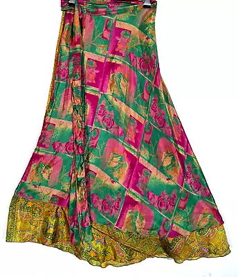 Incredible-art Women's Indian Sari Wrap Skirt Handmade Reversible Vintage Hippie • $26.03